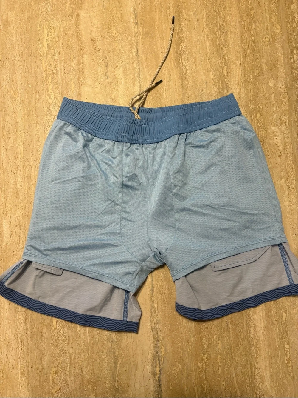 Fair Harbor The Anchor Swim Trunks Mens XL Blue Print BreezeKnit Liner Short